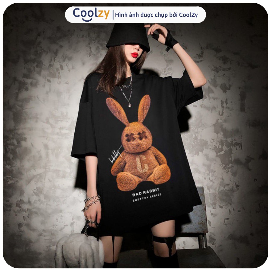 Áo thun tay lỡ RABBIT.C NÂU form rộng Unisex nam nữ phong cách Ulzzang | CoolZy | BigBuy360 - bigbuy360.vn