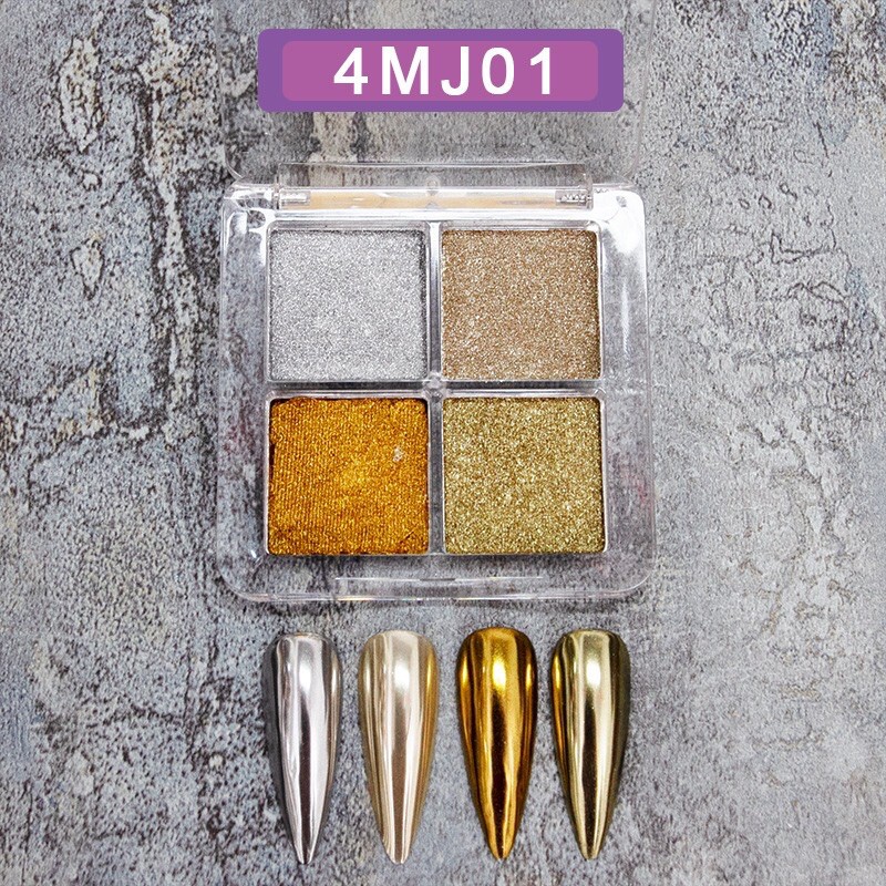 set tráng gương 4 màu trang trí nail
