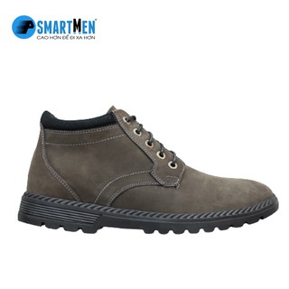 Boot lửng cố Da bò Tăng chiều cao SMARTMEN BIGMAN