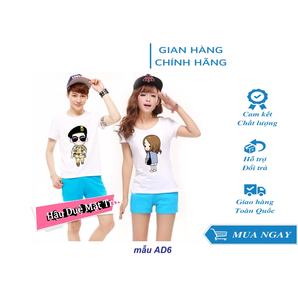 Áo đôi nam nữ tay cộc in hình ngộ nghĩnh , áo cặp in hình phong cách HÀN QUỐC