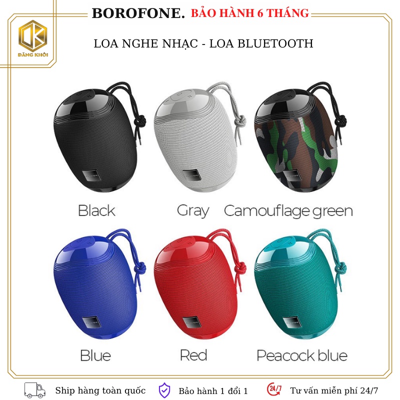 Loa Bluetooth  Borofone BR6 Bass Mạnh nghe nhạc siêu hay,có dây đeo - bảo hành 6tháng