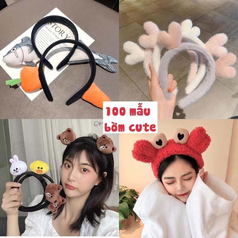 Bờm tóc cute Hàn Quốc cute cho bé bờm cài tóc tai mèo hình thú xinh - B