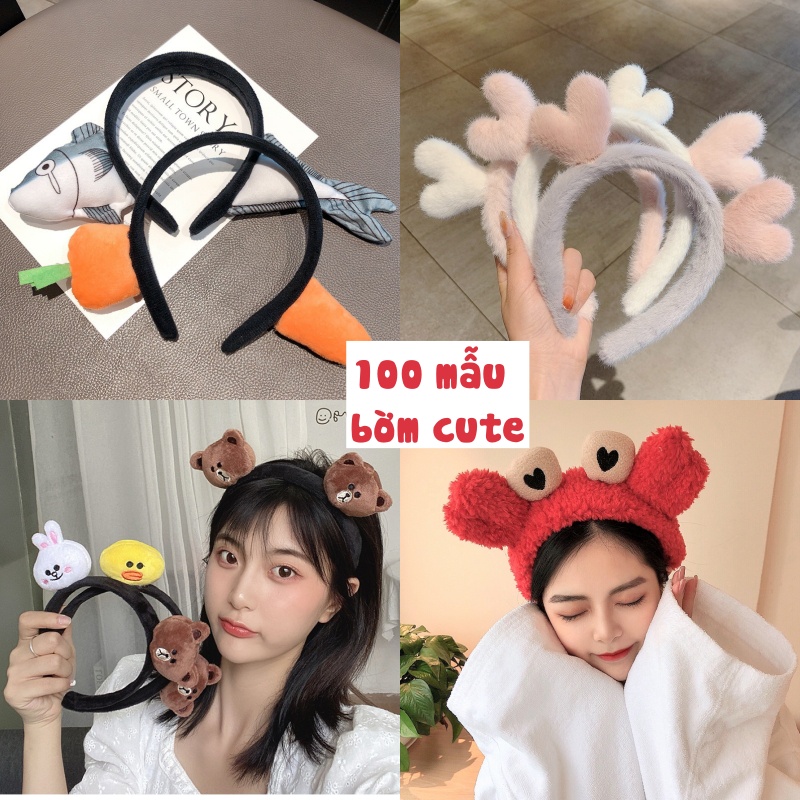 Bờm tóc cute Hàn Quốc cute cho bé bờm cài tóc tai mèo hình thú xinh - B