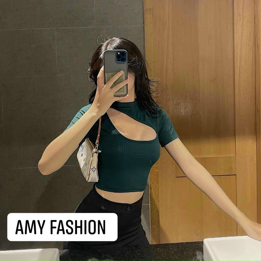 Áo Thun Gân Ngắn Tay Khoét Ngực Siêu Xinh TTVV0285