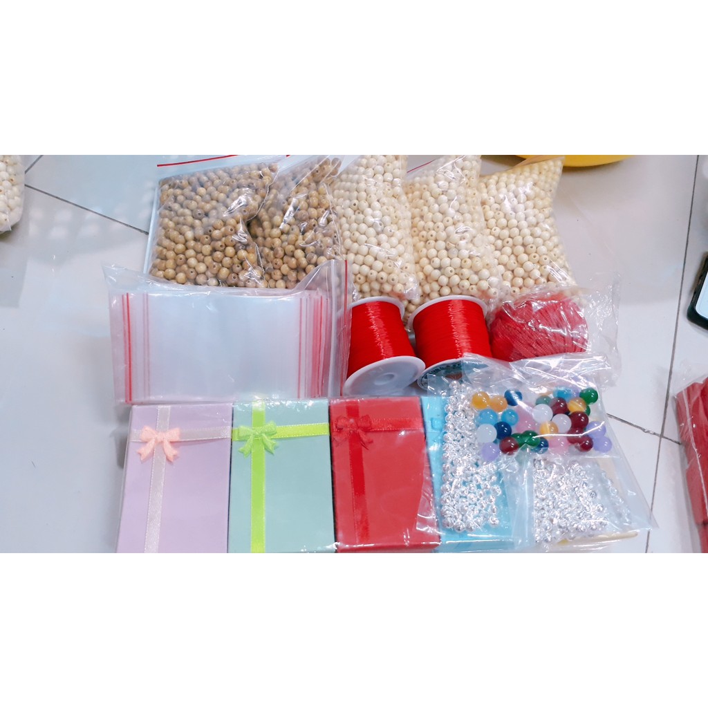 Combo hạt dâu tằm + chỉ + hộp làm vòng