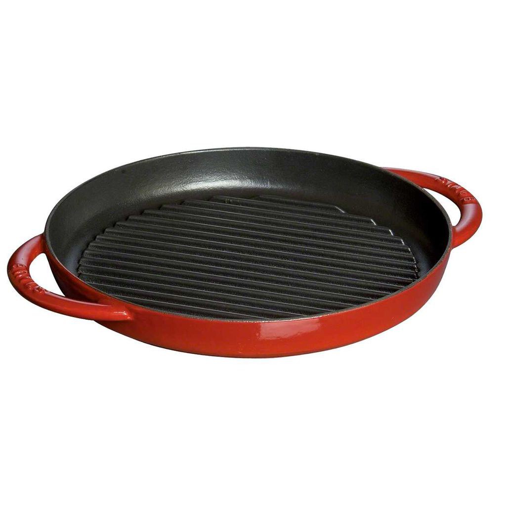 Chảo Gang Nướng Staub Màu Đỏ Cherry - 26 cm