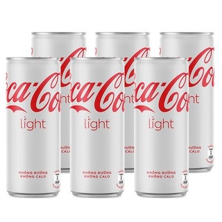 Lốc 6 Lon Nước Ngọt Có Gas Coca Cola Light Ít Đường Soft Drink Lon 330ml Date Luôn Mới