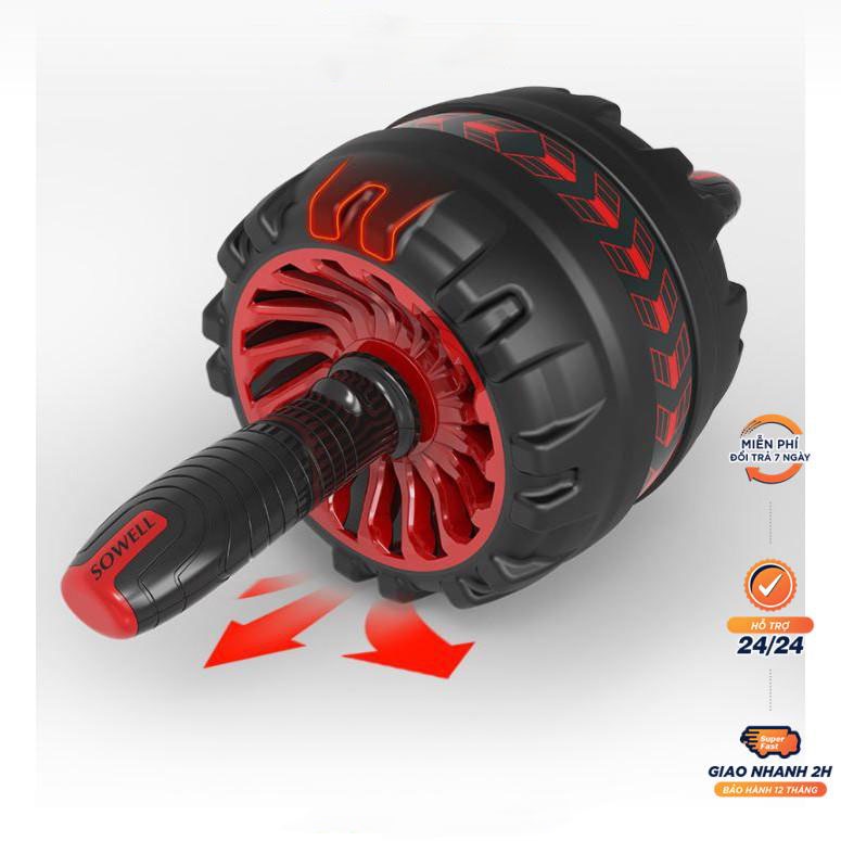 Con Lăn Tập Bụng Khổng Lồ Hầm Hố AB W800 Pro Có Lò Xo Trợ Lực Tặng Miếng Lót Chân