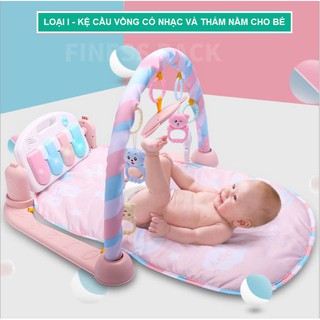 KỆ CẦU VỒNG CÓ NHẠC VÀ THẢM NẰM CHO BÉ – KỆ CẦU VỒNG FULL ĐỒ CHO BÉ