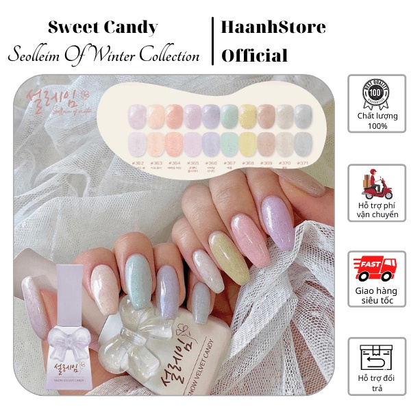 Sweet Candy Tách lẻ Set sơn gel Lông Seonlleim Of Winter Collection, Sơn gel Hàn quốc chính hãng 10ml