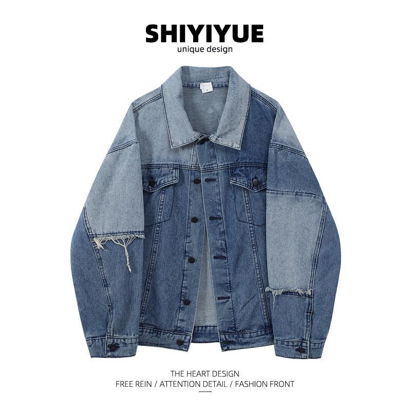 Bán Chạy!F &amp; X Áo Khoác Denim Phối Màu Tương Phản Cao Cấp Dáng Rộng Thời Trang Xuân Thu 2021 ins Dành Cho Bạn Nữ / Bé Trai