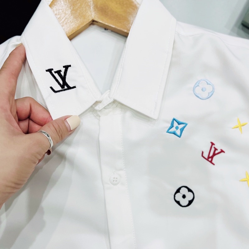 Áo Sơ Mi Nam Tay Ngắn THÊU LOGO Thời trang SMTN