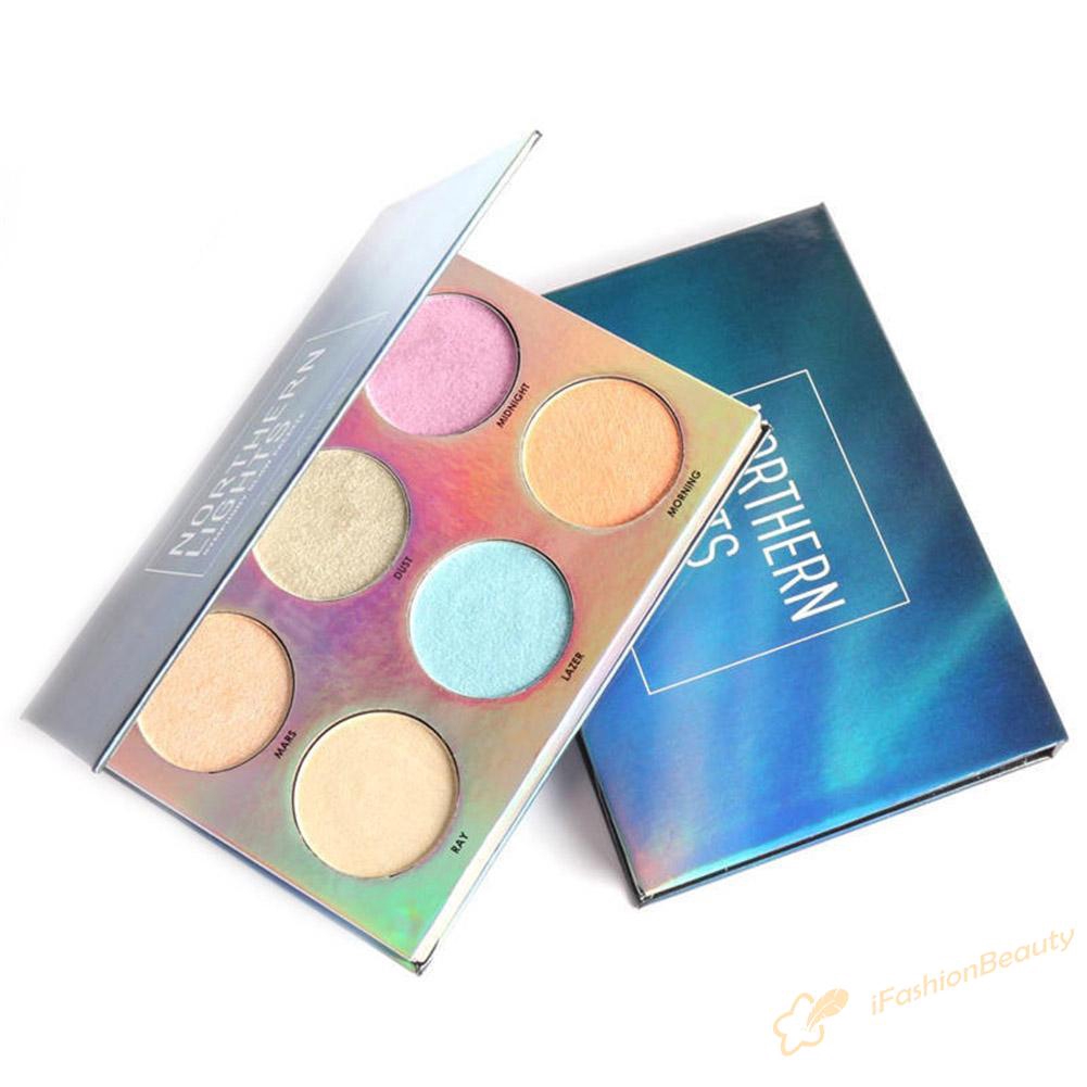 ✿if♥6 Colors Shimmer Glow Palette Face Makeup Bronzer Highlighter Blush Powder▶