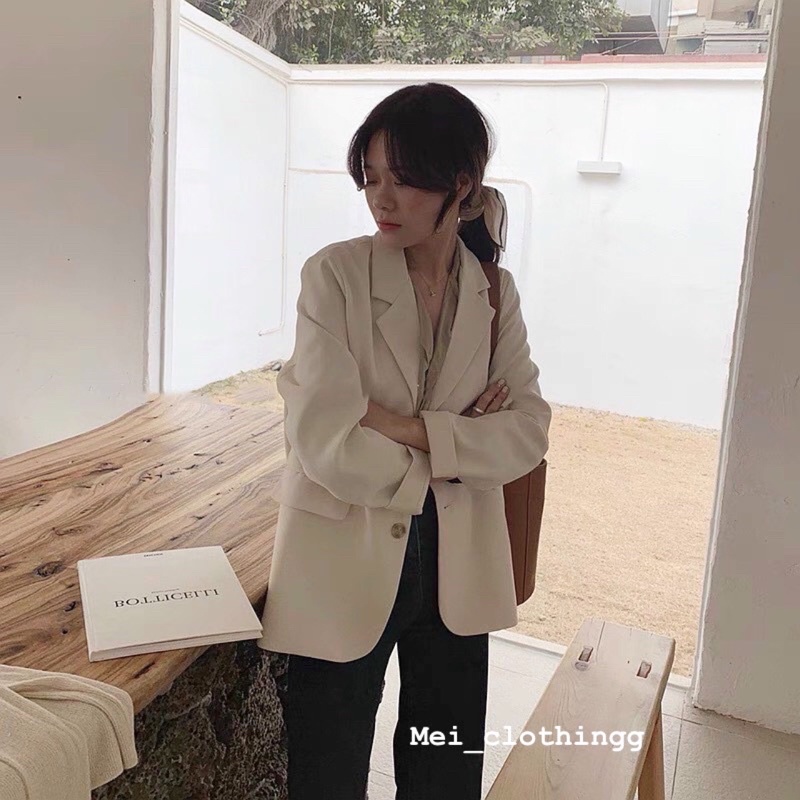 [Ảnh thật/video] Áo blazer dài tay nhiều màu ulzzang, Vest nữ 2 khuy túi nắp, hàng 1 lớp dày dặn, đứng form/ đồ công sở