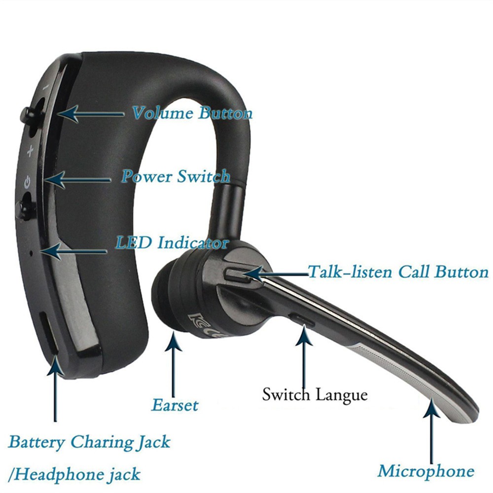 V8 Business Wireless Bluetooth V4.1 Earphone Headset Handsfree With Microphone For Xiaomi Samsung