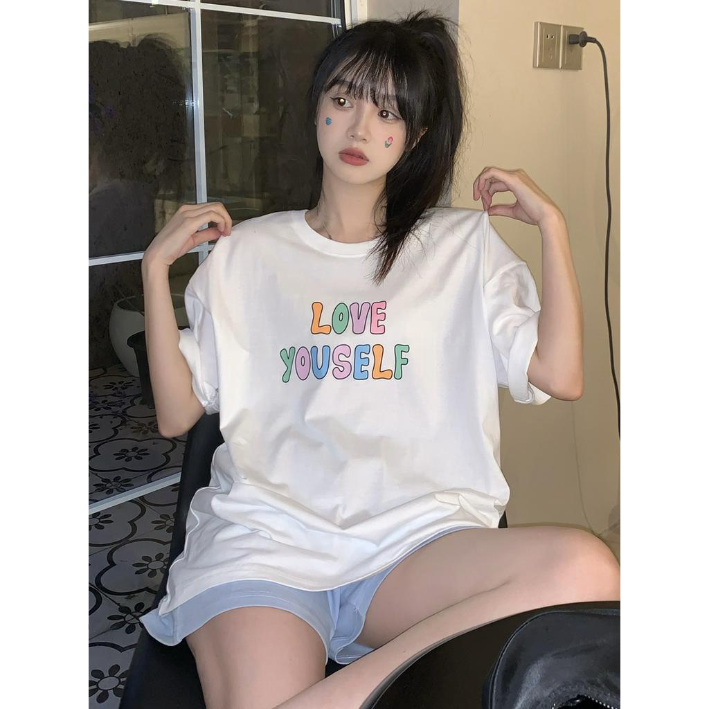 Áo Thun Cotton Trơn Ngắn Tay Dáng Rộng Dễ Phối Đồ 63935