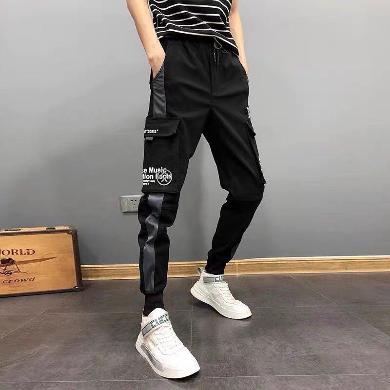 Quần jogger túi hộp phối sọc vải kaki cực chất