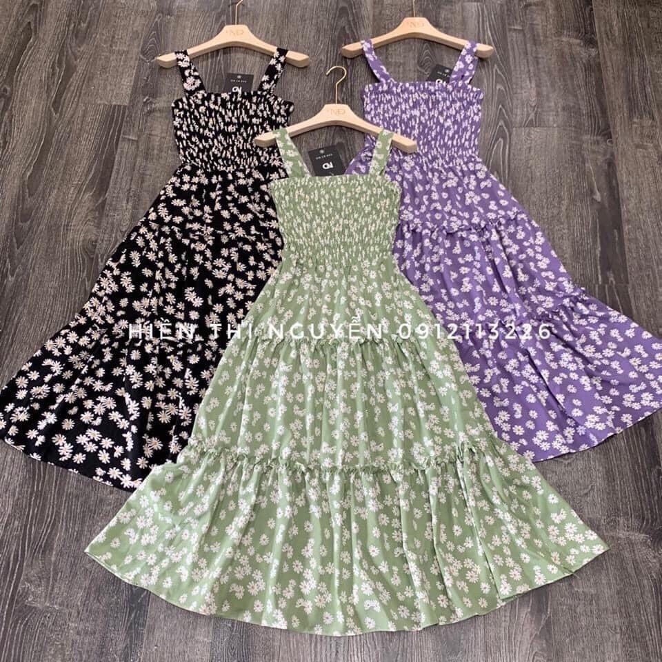 Đầm maxi hoa hai dây bo ngực | BigBuy360 - bigbuy360.vn