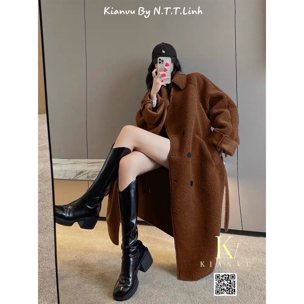 Áo lông siêu hot kèm belt-Kianvu