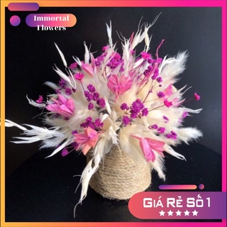 Lọ hoa khô decor, trang trí bàn học, phòng khách đẹp