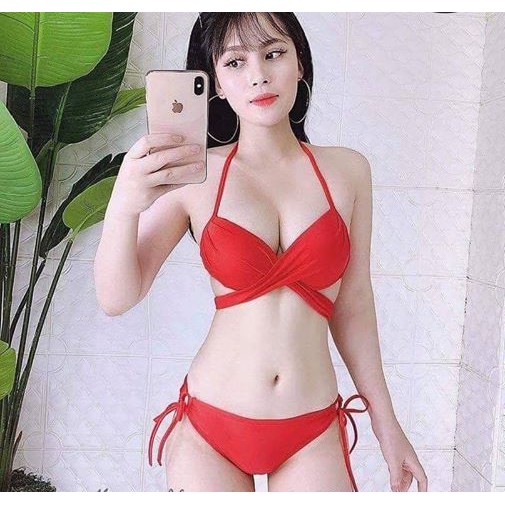 Bikini chéo eo quần chip