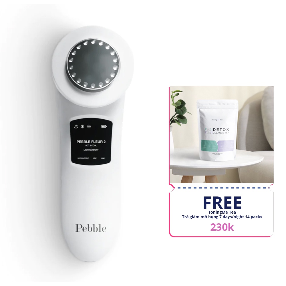 Máy Đẩy Tinh Chất Chăm Sóc Da Mặt Pebble Fleur 2 HOT & COLD 2022