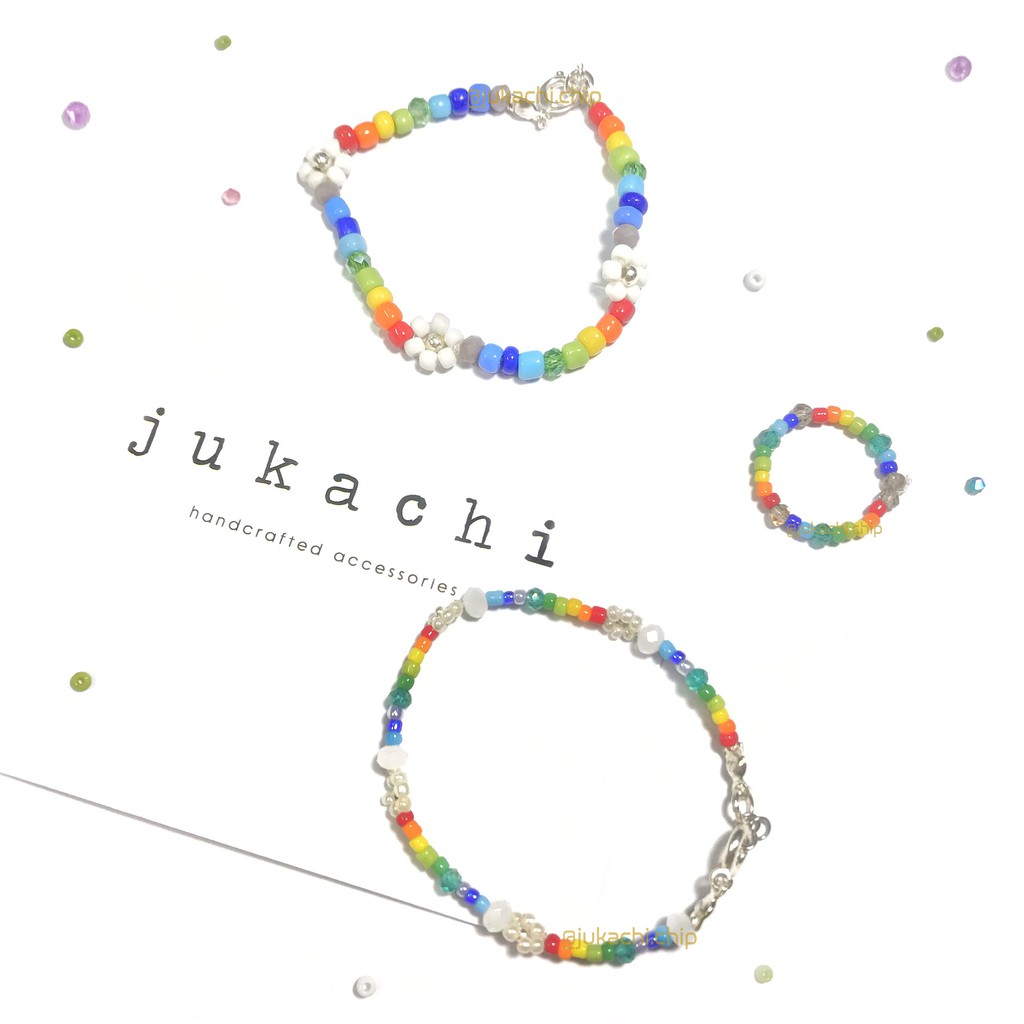 Nhẫn cườm hoa handmade - Little Daisies Ring ver