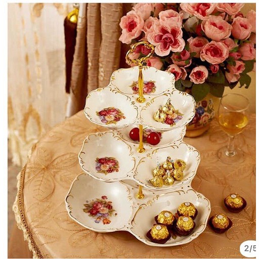Khay đựng bánh kẹo 3 tầng