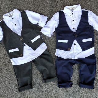 Sét bộ sơ mi vest công tử cho bé trai