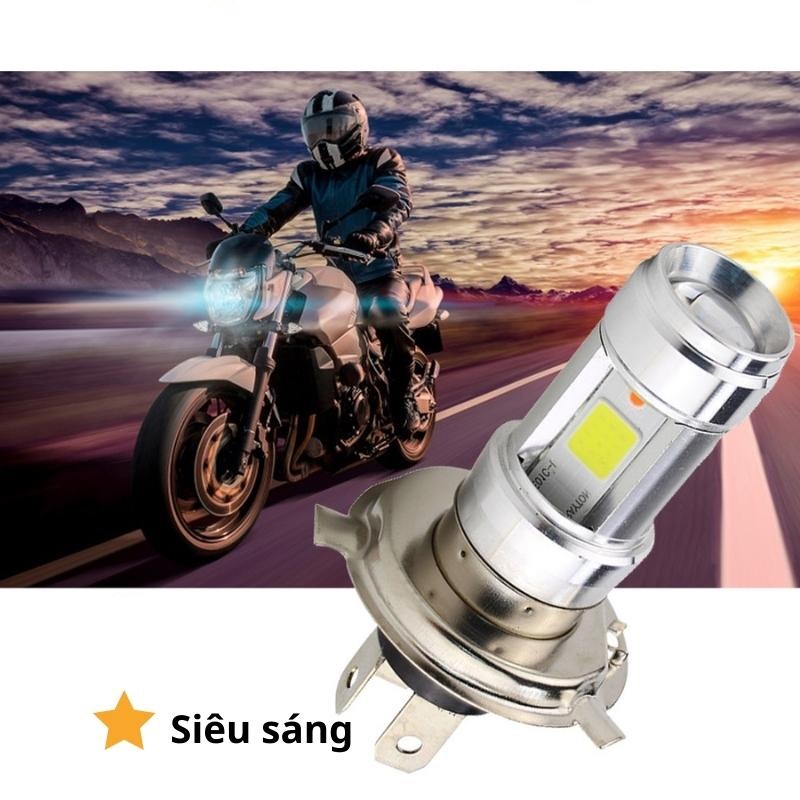Đèn Pha Xe Máy Gobos 3 LED Siêu Sáng Chân H4 Phù Hợp Mọi Dòng Xe – Hàng Chính Hãng