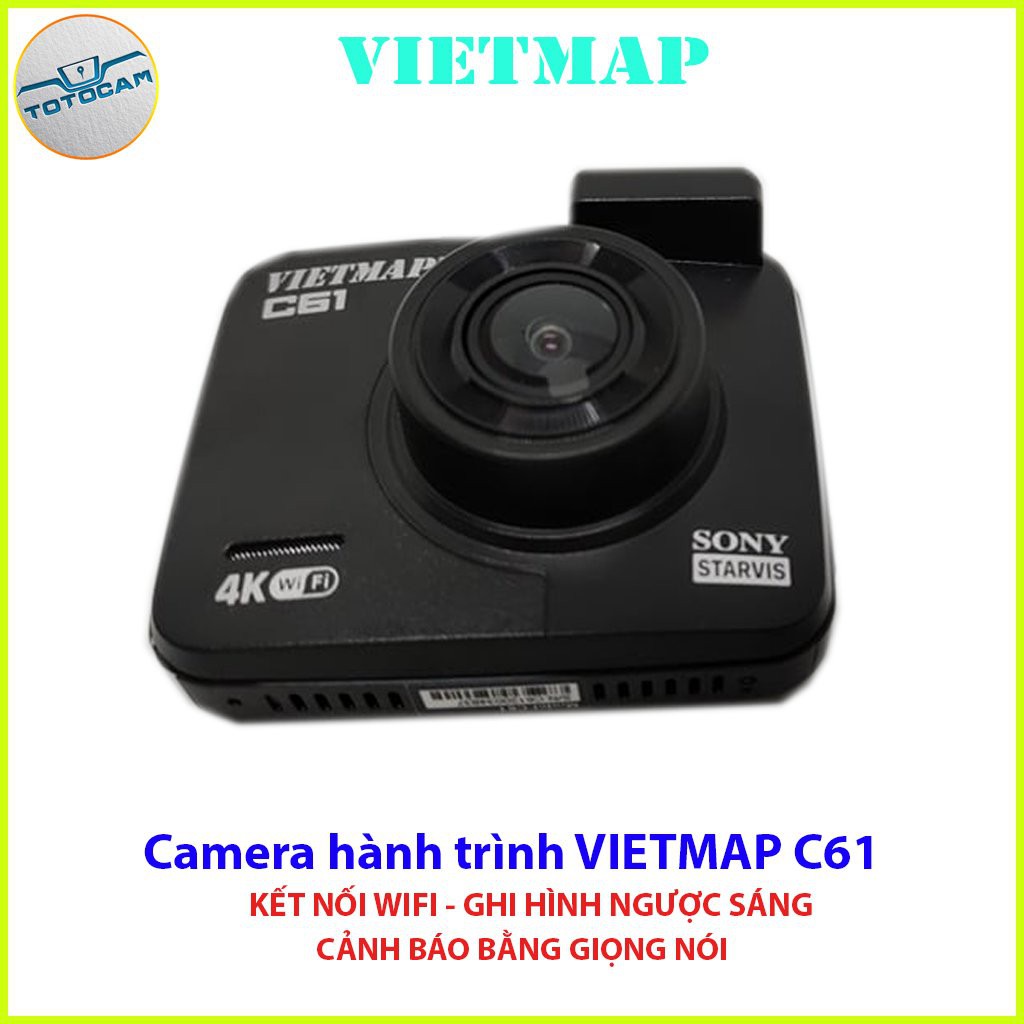 [Tặng thẻ 32Gb] Camera Hành Trình VIETMAP C61 - Camera Xe Hơi Chất Lượng 4K - WIFI GPS