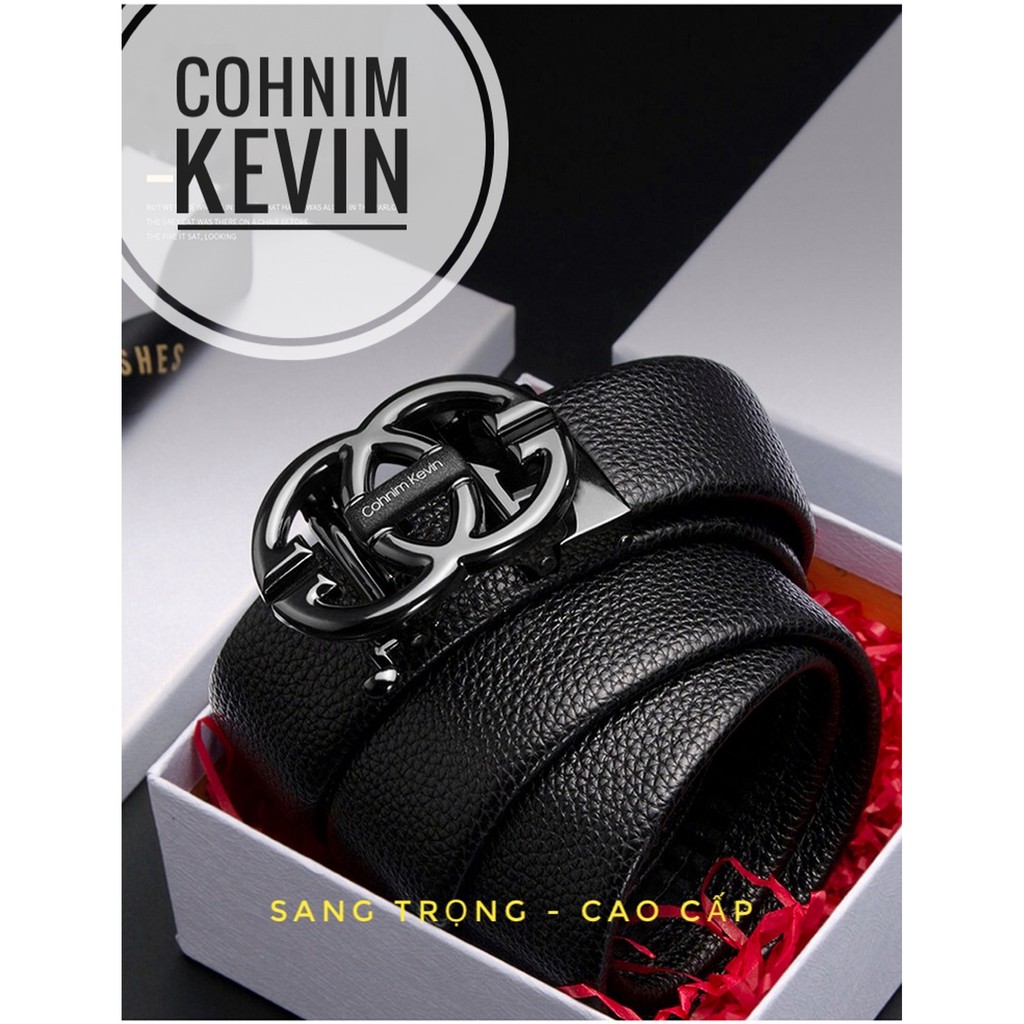 Thắt lưng nam cao cấp Cohnim Kevin,dây nịt da bò thật sang trọng, lịch lãm, độ bền cao
