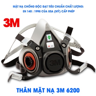 [Trọn Bộ] Mặt Nạ Phòng Độc Chống Bụi 3M 6200 (Sử Dụng Phin Lọc 6006 - Mỹ)