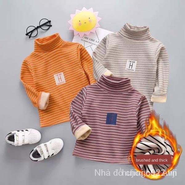 Children Half High Plus Sweater Thick Autumn And Winter Shirt Boys And Girls Shirt Warm Baby Inside Clothes