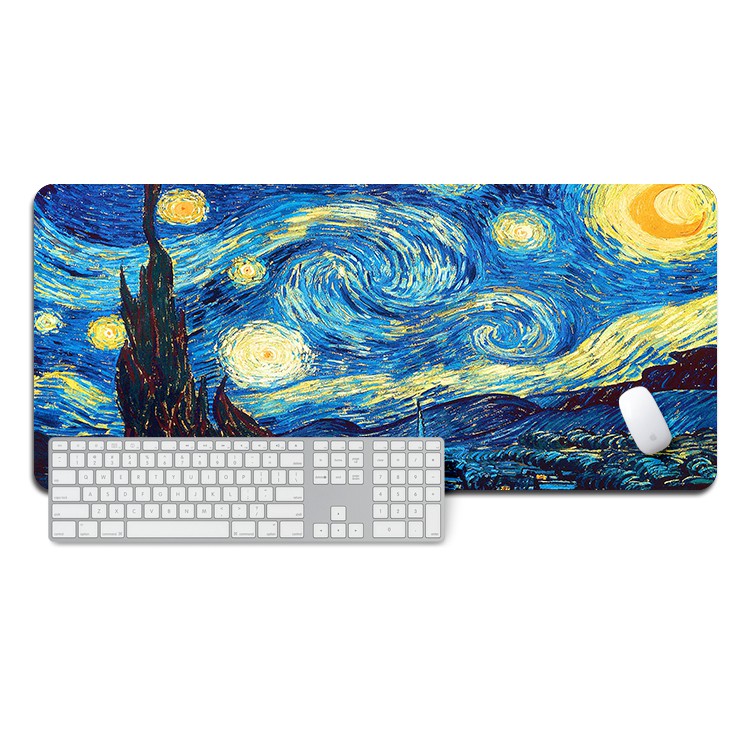 Van gogh Tấm Lót Chuột Dày Dặn Họa Tiết Bầu Trời Sao Thời Trang Đơn Giản