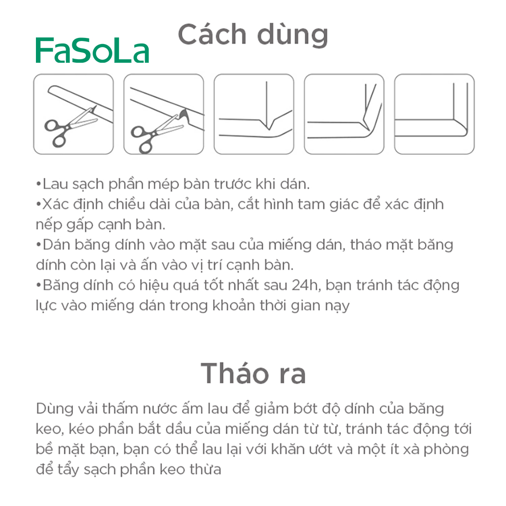 Bọc cạnh, góc bàn an toàn cho bé (mẫu mới 2022) FASOLA FSLPS-098 FSLPS-382