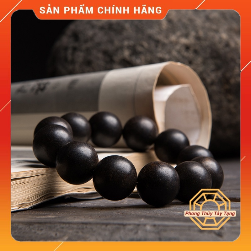 Vòng tay phong thủy, Vòng Gỗ Mun Hoa mang lại Bình an May mắn - [TẶNG TÚI GẤM] - Phong Thủy Tây Tạng