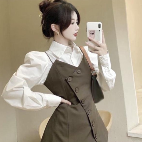 Áo sơ mi nữ form rộng dài tay kiểu màu trắng lụa mát mịn phong cách Ulzzang Hàn Quốc