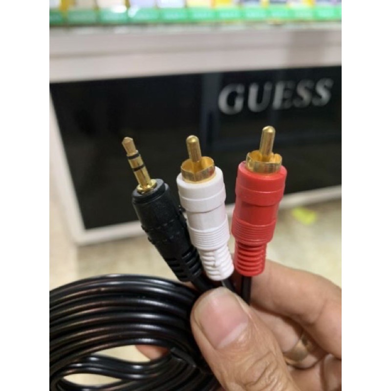 DÂY LOA,AV, dây rắc cắm điện thoại qua loa 1 RA 2 DÀI 1,5M CHUẨN 3.5MM