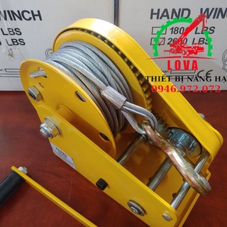 Tời quay tay tự khóa 2600lbs cáp móc 20 mét