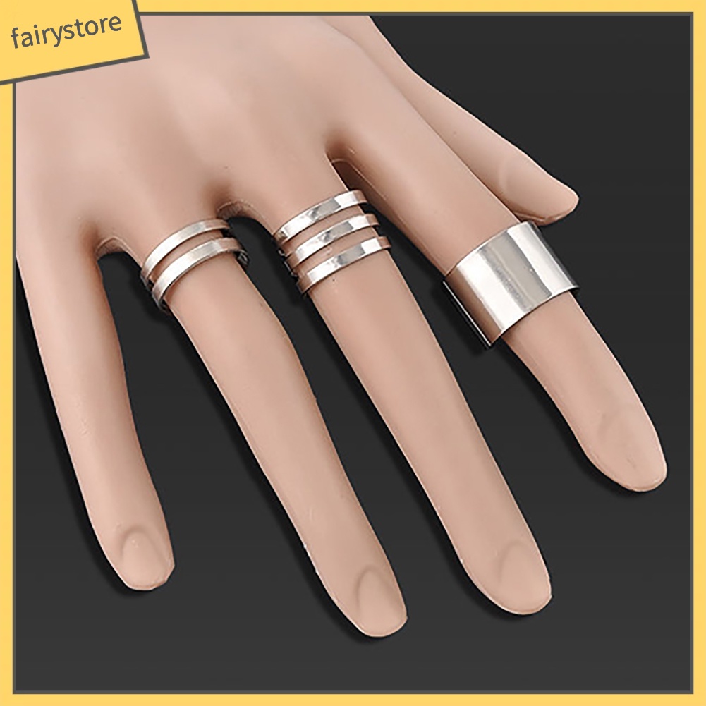 Bộ 3 nhẫn đeo đốt ngón tay kiểu dáng thời trang cho nữ