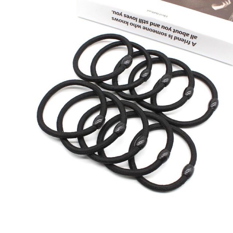 Chun Buộc Tóc Đen Dây Buộc Tóc Đen Cho Các Nàng Tiện Lợi ( set 10 cái)