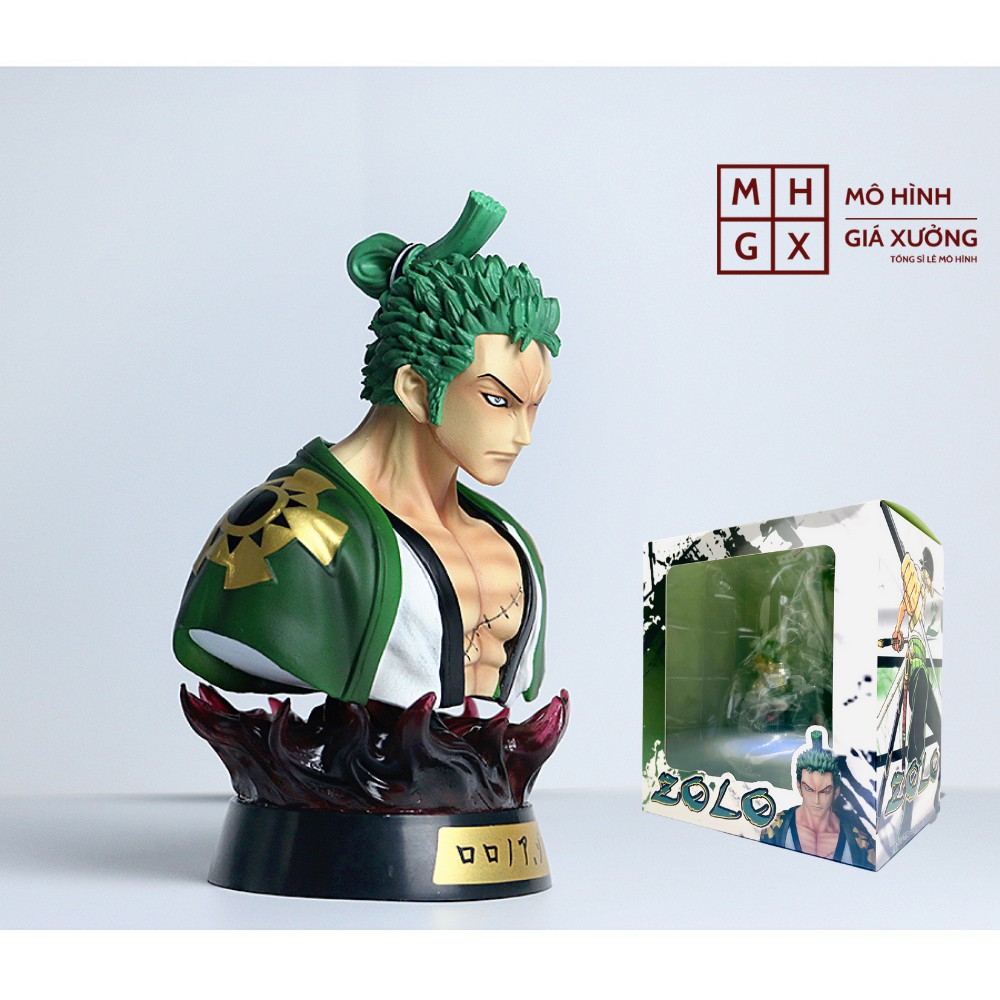 🔥 Led  REB  🔥Mô Hình Tượng Bán Thân Zoro cao 17cm Có Đèn Led - Figure Tượng One Piece Vua Hải Tặc