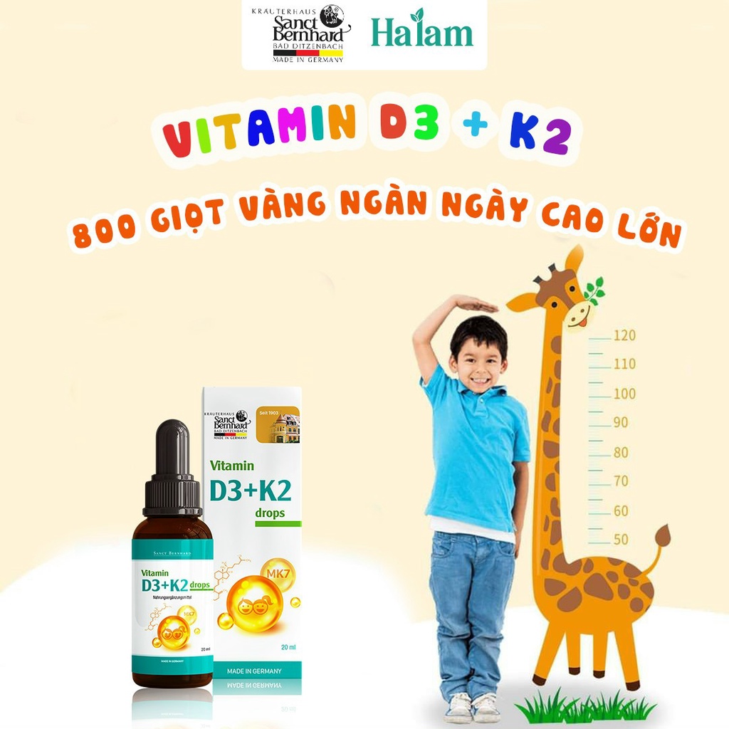 [ Hàng nhập chính hãng]Vitamin D3+K2 drops của Đức