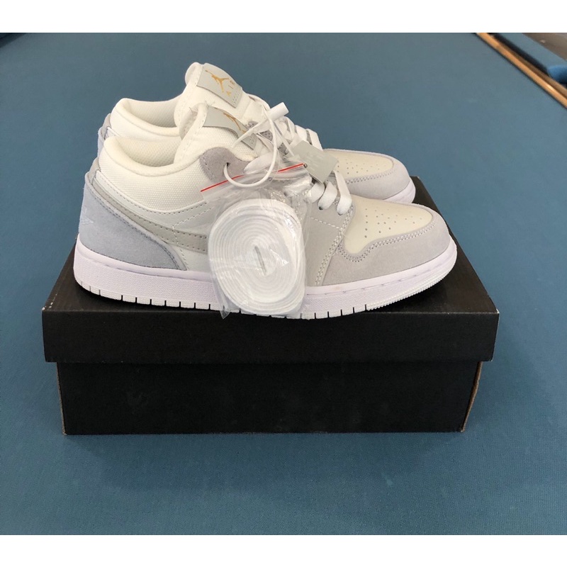 Giày JD paris màu trắng xám, giày JD1 low pari thấp mới full phụ kiện hàng cao cấp, full size 36-43