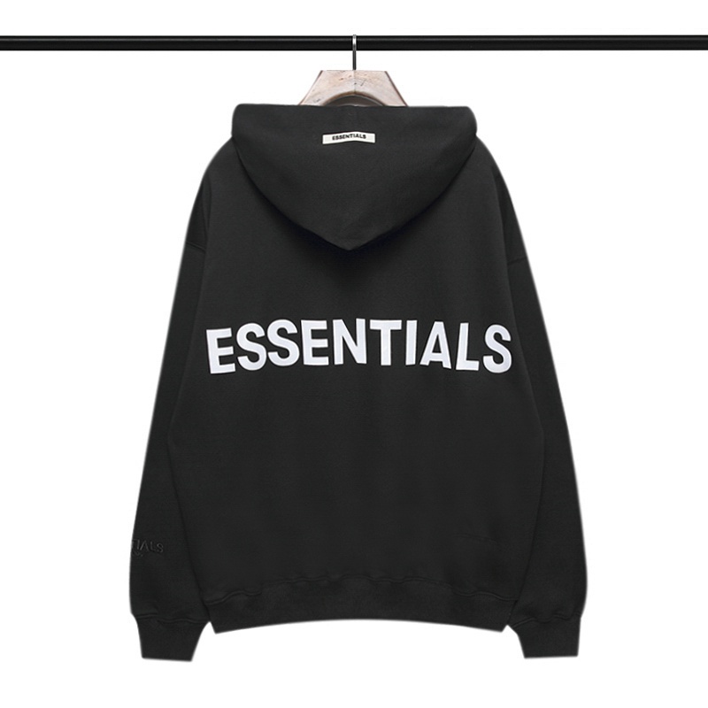 ✴Essentials Áo Khoác Cotton Kaki Tay Dài Có Mũ Trùm Đầu FG Màu Trắng Đen Hồng Xanh Dương FEAR OF GOD Cho Nam Và Nữ