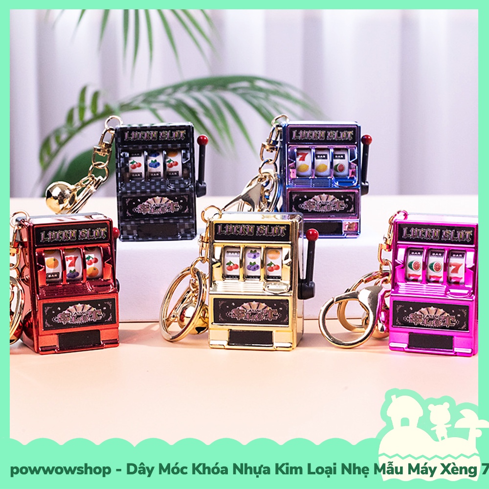 [Sẵn VN - Hỏa Tốc] Móc Khóa Nhựa + Kim Loại Nhẹ Mẫu Slot Machine Máy Xèng 777 Colorful