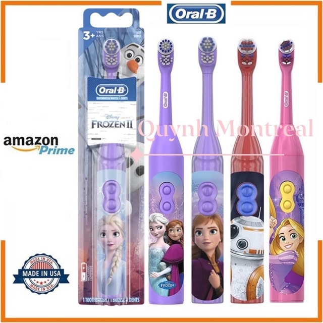 {Hàng Mỹ có bill} Bàn chải điện Oral-B cho bé, đủ hình nhân vật Disney.