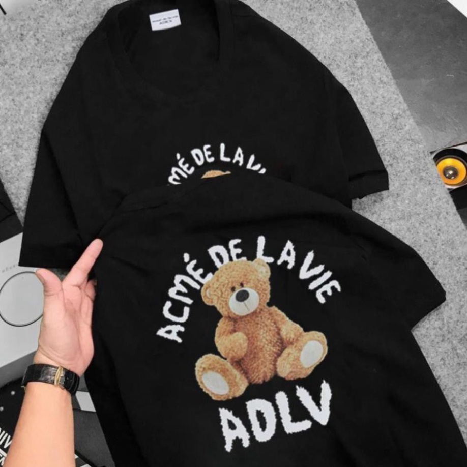Áo Phông Nam Nữ ADLV Gấu Tay lỡ Áo Thun Nam Nữ ADLV