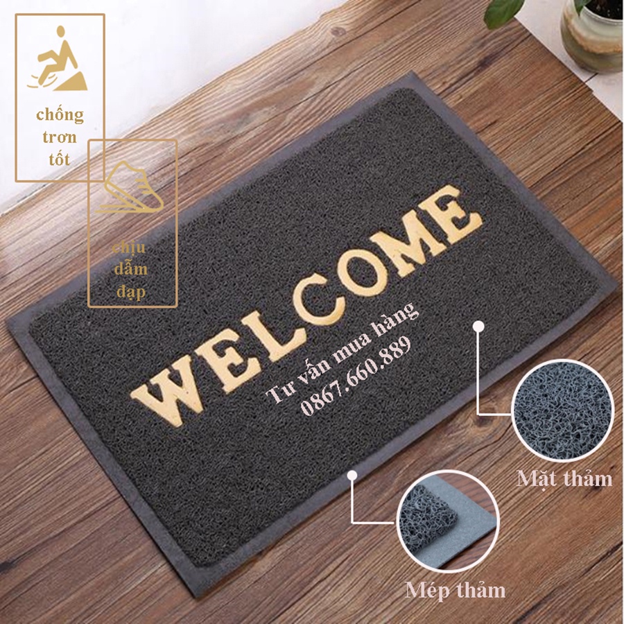 thảm chùi chân nhà tắm welcome 50x70cm